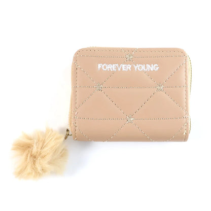 Stylish Kids Wallet With Soft Fur Zip Puller (1 Pc) - Zidbik