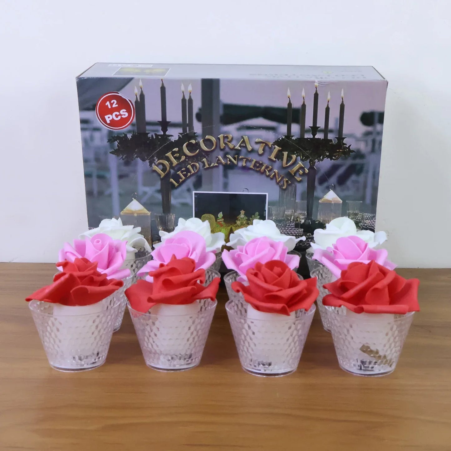 Rose Shaped Decorative Flameless Led Candles (12 Pc) - Zidbik