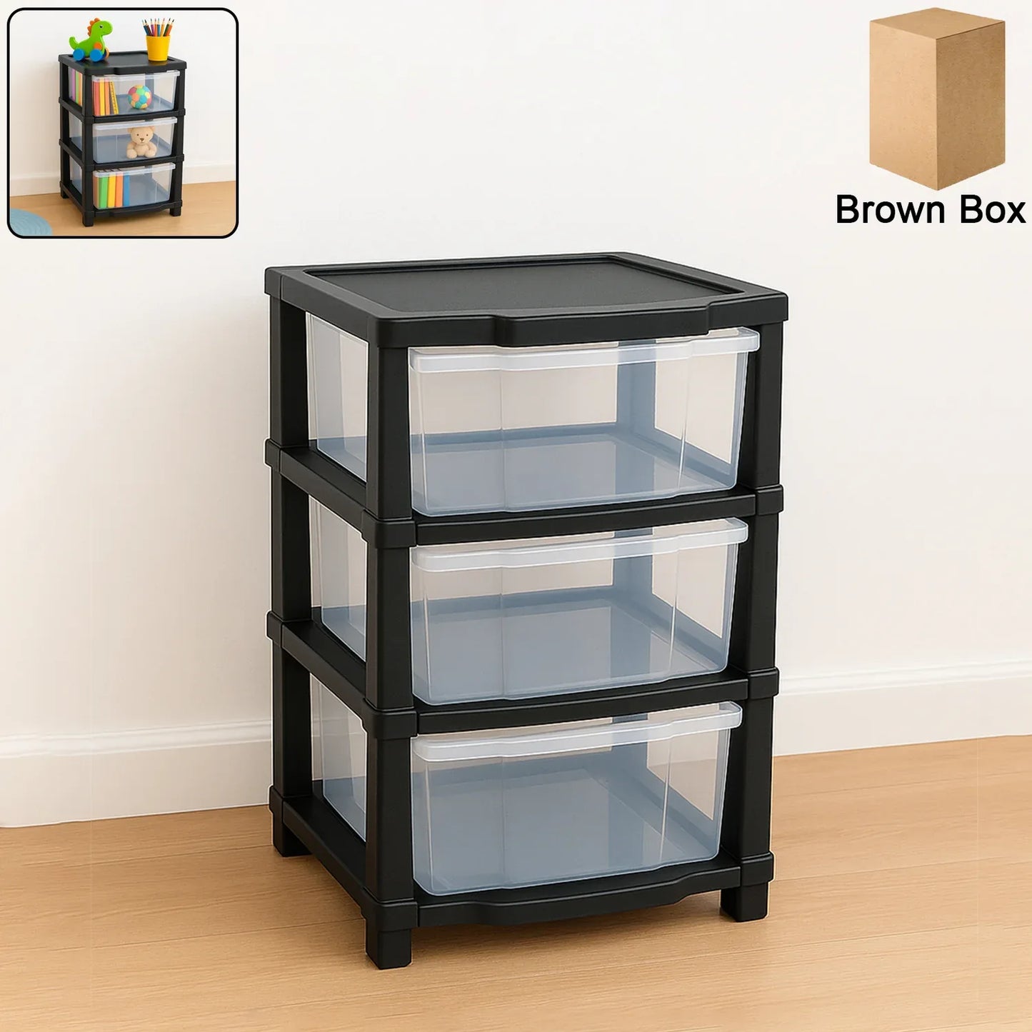 3-layer Classic Transparent Drawer Storage Organizer - Zidbik