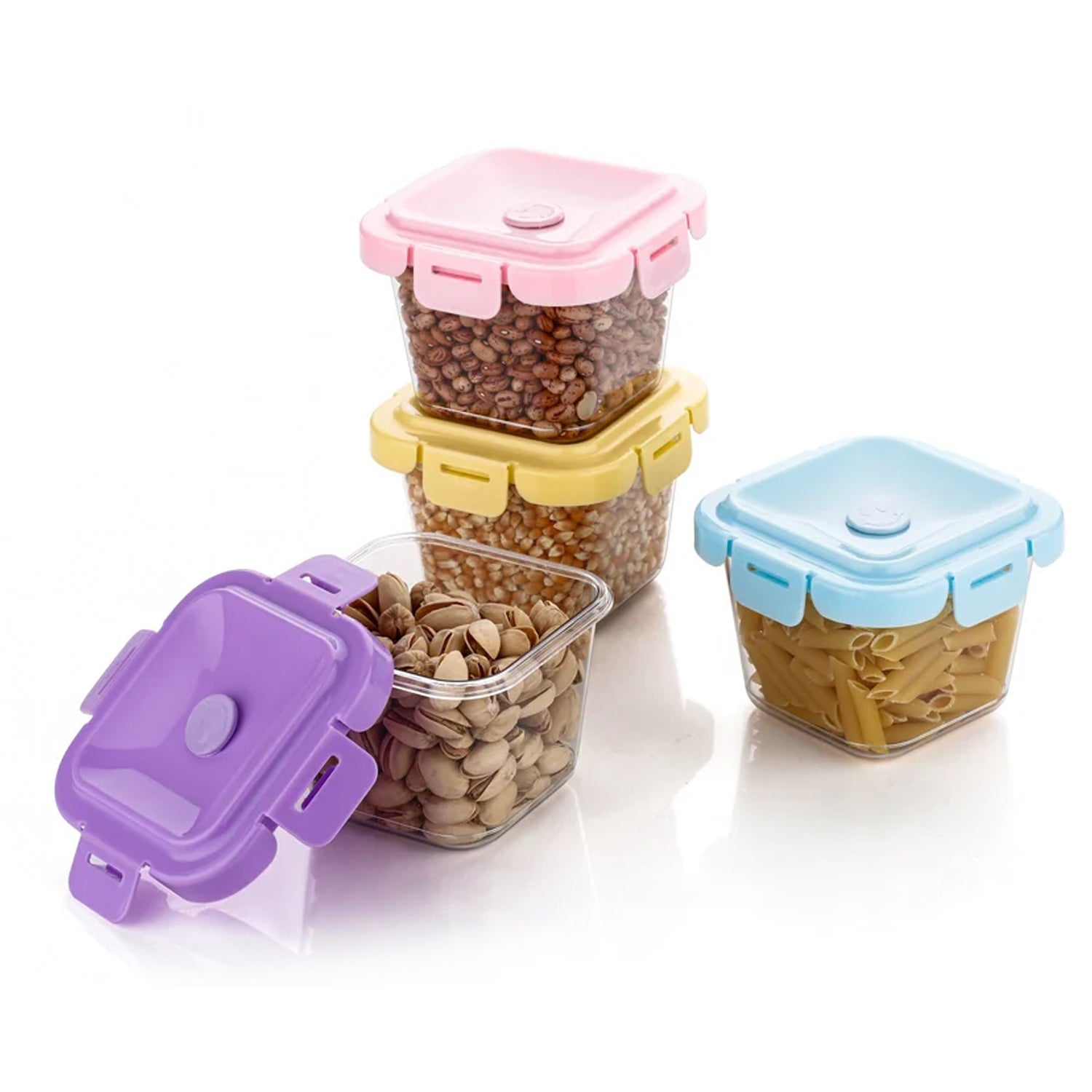 Plastic Food Storage Containers With Lid (4 Pcs Set  500 Ml) - Zidbik