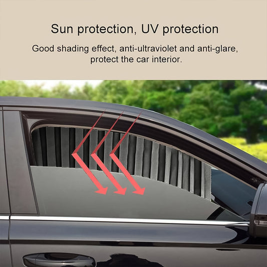 Curtain For Car Window  Heat  Sunshade Protection (4 Pcs With Curtain Hook  Adhesive Tap Set) - Zidbik