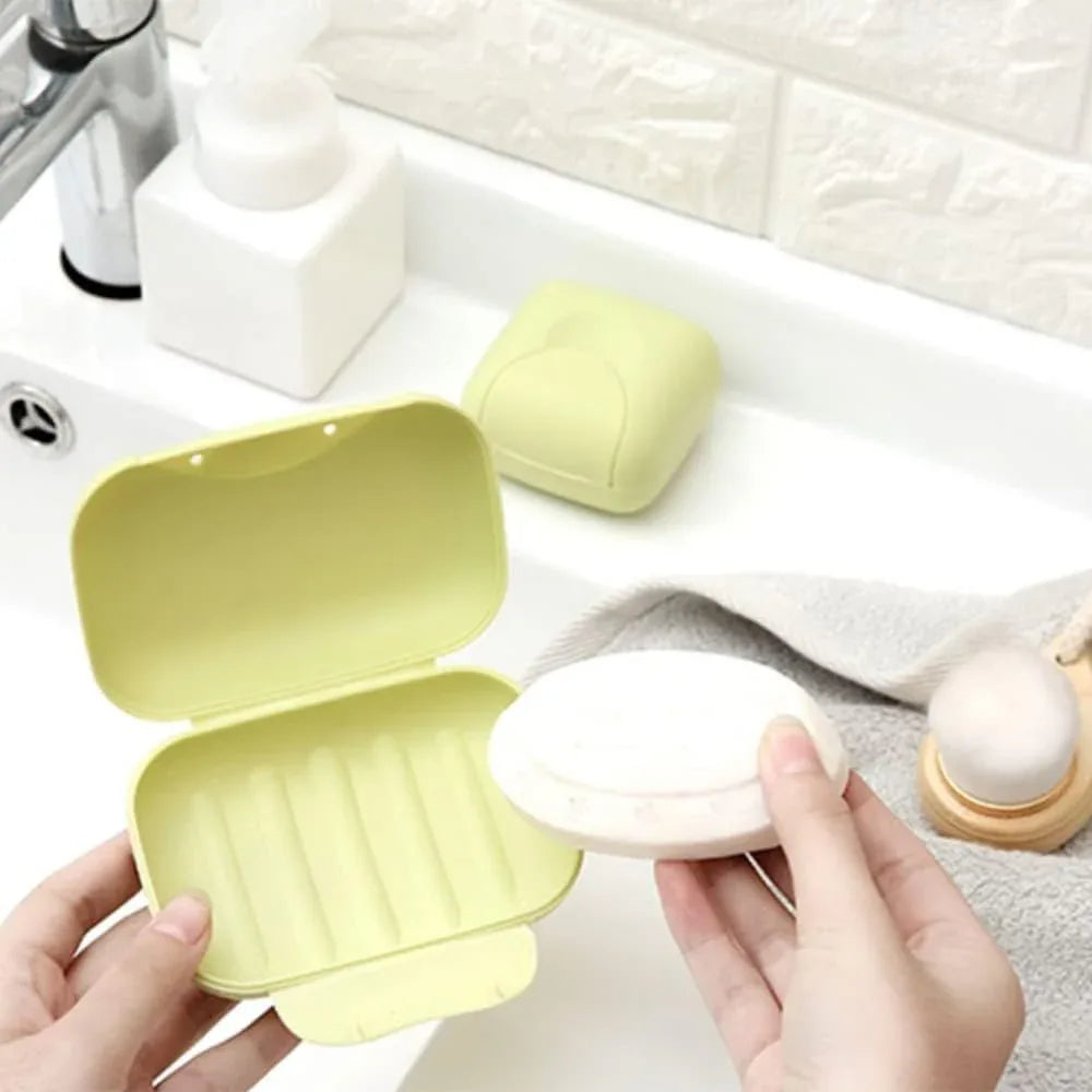 4592 Travel Soap Case Box Plastic Soap Box With Cover Waterproof Leakproof Soap Dish For Bathroom Travel Use (1pc) - Zidbik