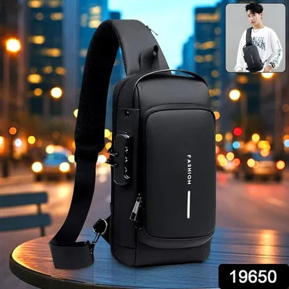 Trendy Anti-theft Crossbody Sling Bag With Usb Charging Port (1 Pc) - Zidbik