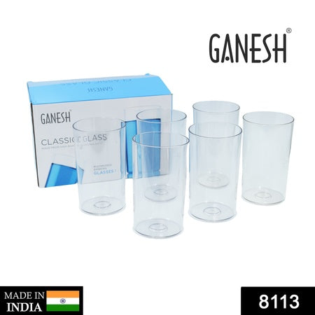 Ganesh Classic Glass Set Of-6 (Each Glass 350ml) - Zidbik