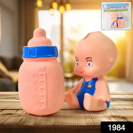 Baby And Bottle Squeeze Chu Chu Fun Toy (2 Pcs) - Zidbik