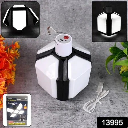 Foldable Camping Light Usb Rechargeable Led Lamp With Hanging Hook (1 Pc) - Zidbik