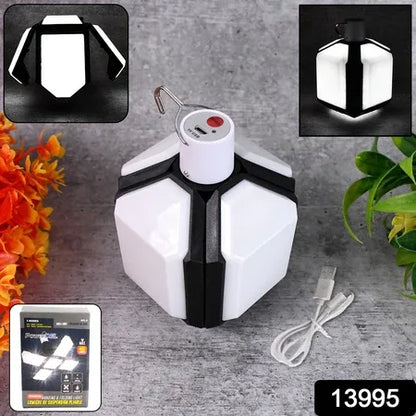 Foldable Camping Light Usb Rechargeable Led Lamp With Hanging Hook (1 Pc) - Zidbik