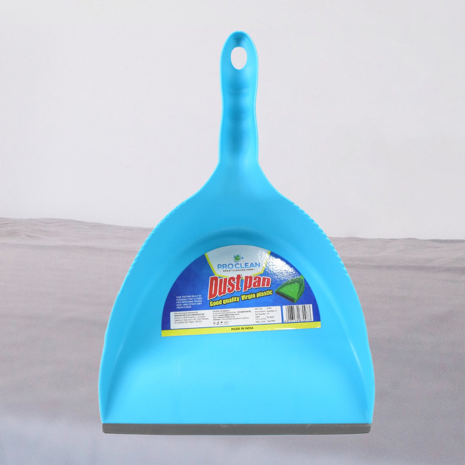 Heavy Plastic Dustpan With Handle (1 Pc) - Zidbik