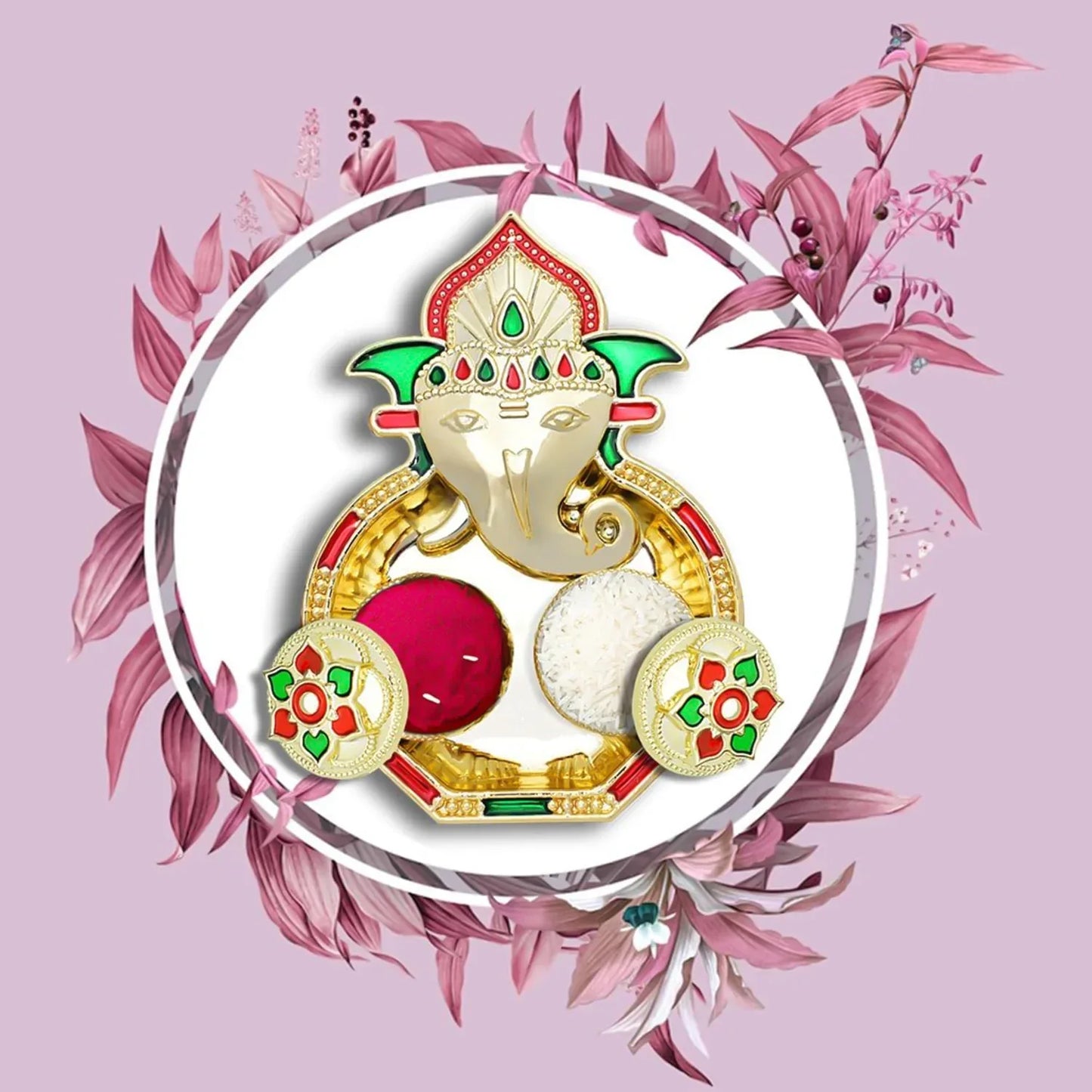 Ganesh Design Decorative Kumkum Box - (1 Pc) - Zidbik