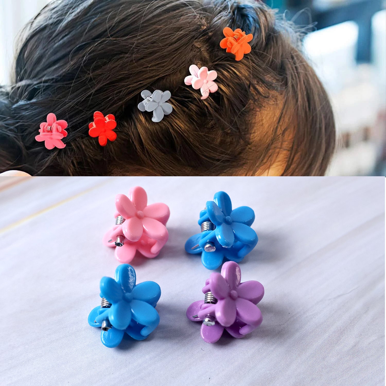Kids Hair Bands Rubber Bands  Cute Hair Clips In Storage Box (Mix Design  1 Set) - Zidbik