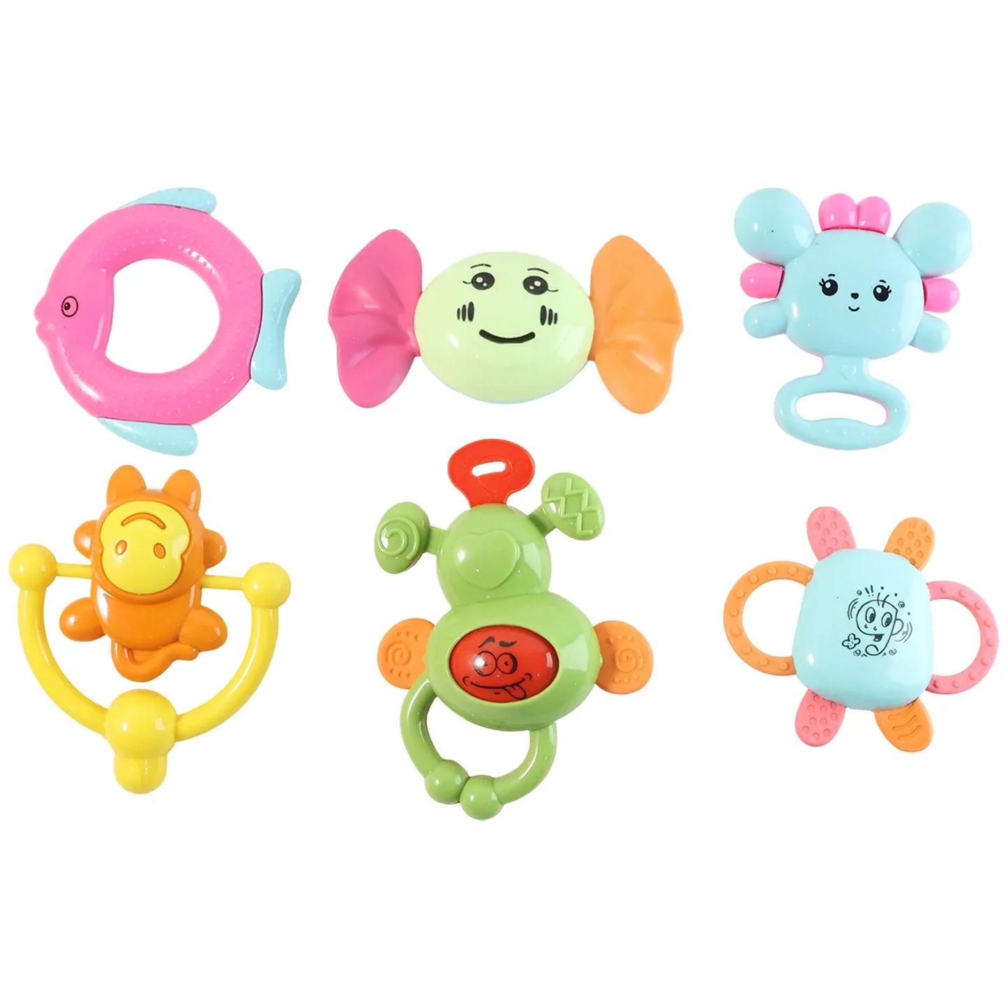 Play Cart Tiny Joys Rattle Toy Set 6-in-1 Baby Rattles - Zidbik