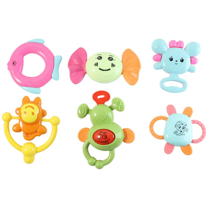 Play Cart Tiny Joys Rattle Toy Set 6-in-1 Baby Rattles - Zidbik