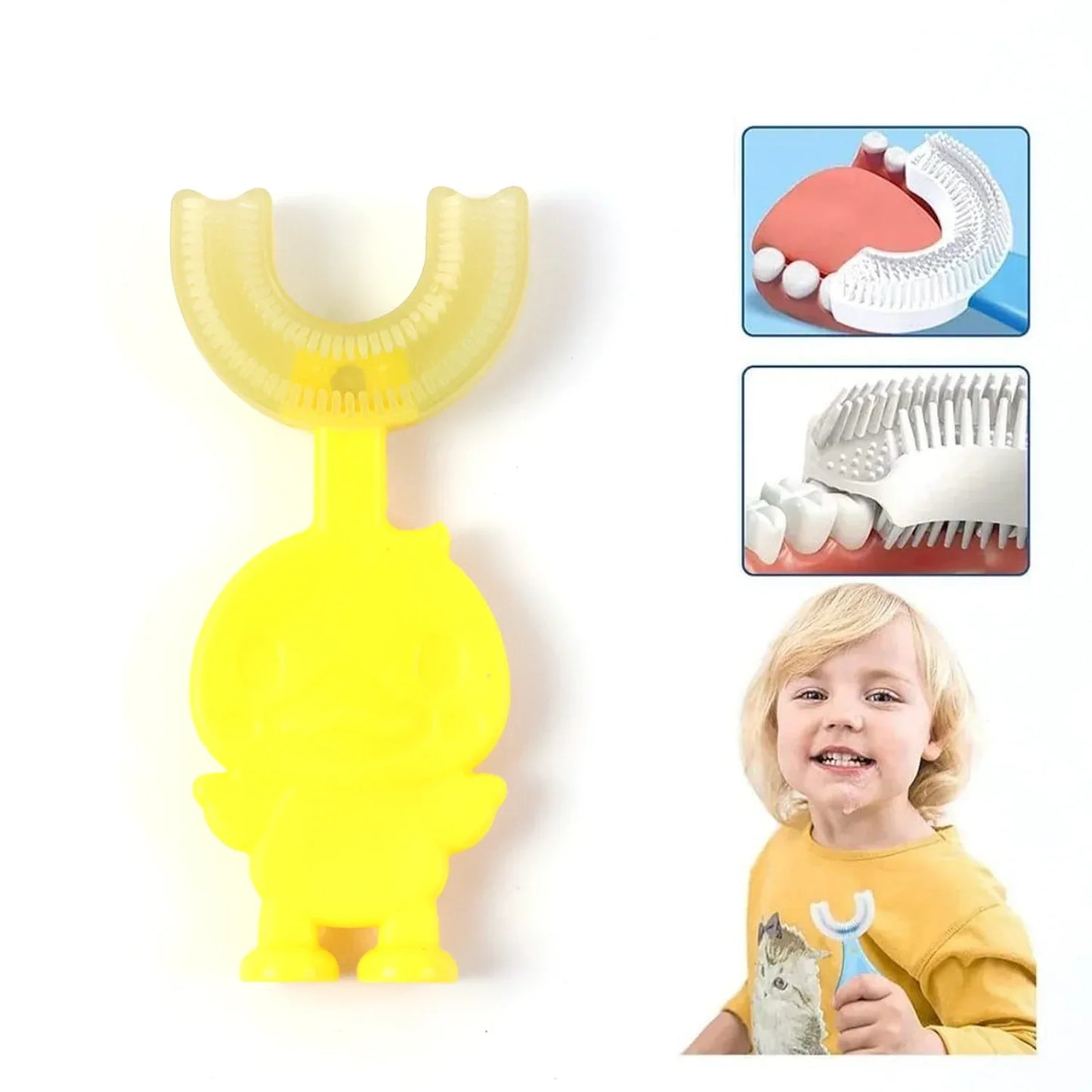 Cute Cartoon Duck U-shape Baby Toothbrush (1 Pc Mix Color) - Zidbik