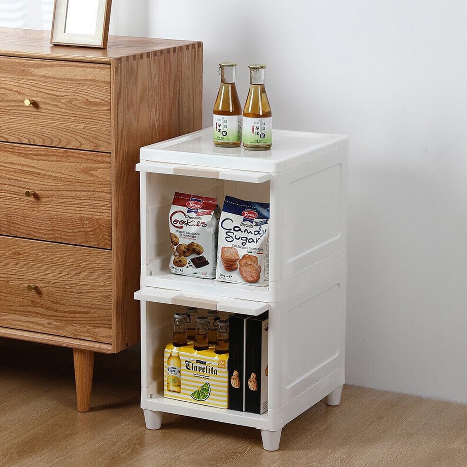 Multipurpose Storage Cabinet Storage Solutions Plastic Drawers  Multi Layer Wardrobe Storage Drawers  Foldable Multipurpose Drawer Units For Kitchen Bathroom Bedroom Cloth (2 Layer) - Zidbik