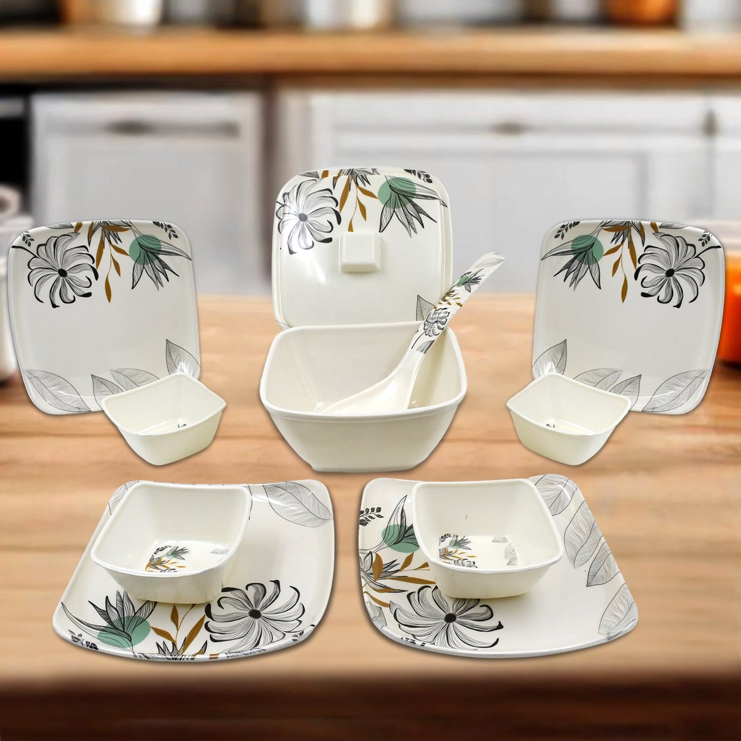 Divine Lunch Tableware Dinner Set (11 Pcs Set) - Zidbik
