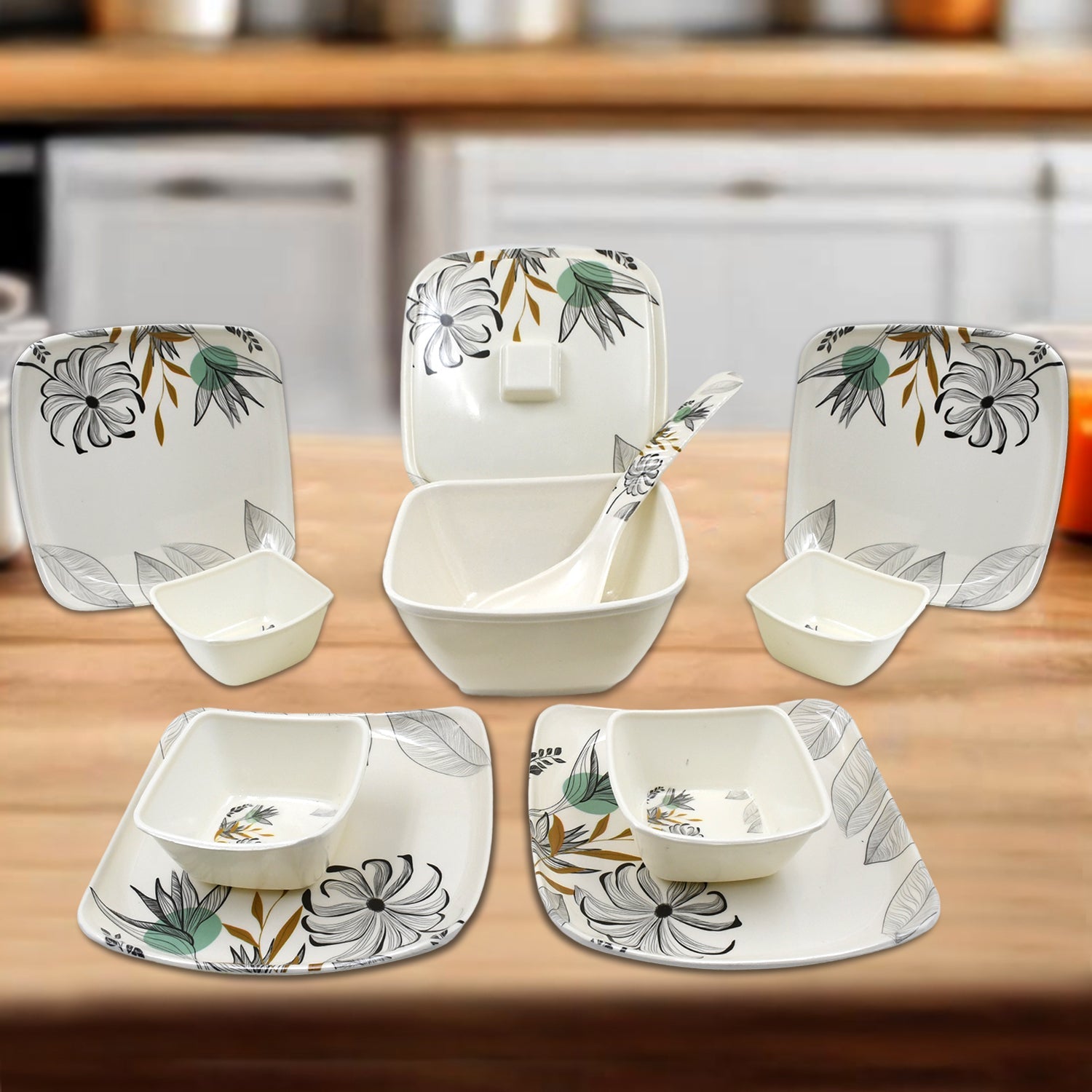 Divine Lunch Tableware Dinner Set (11 Pcs Set) - Zidbik
