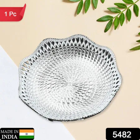 5482 Round Serving Tray Traditional Serving Tray Multipurpose Serving Tray Decorative Serving Platters Mukhwas Serving Tray (1 Pc ) - Zidbik