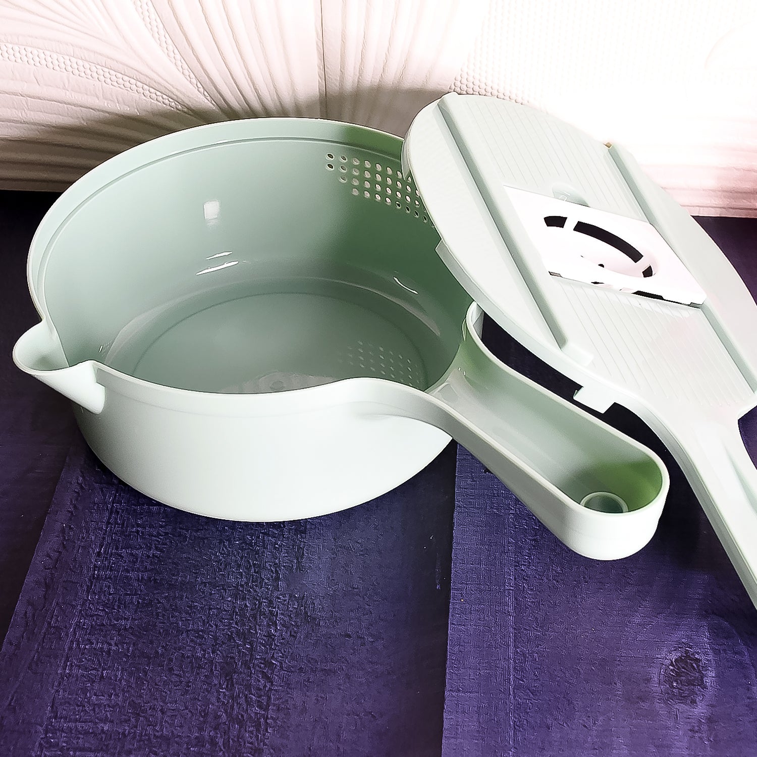 Vegetable Choppers With Drain Basket  6 In 1 Vegetable Slicer Blades (1 Set) - Zidbik