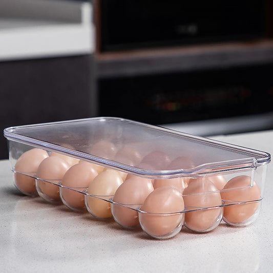 Plastic 18 Cavity Egg Storage Box Or Egg Trays For Refrigerator With Lid  Handles High Quality Rectangular Egg Tray Box For 18 Egg (1 Pc) - Zidbik