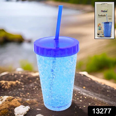 Plastic Reusable Sipper Tumbler With Lid And Straw (1 Pc 500 Ml Mix Color 1 Pc) - Zidbik