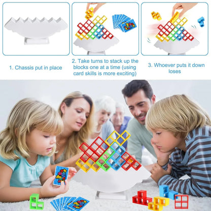 17750 3d Tower Game Tower Balance Game Tower Stacking Game Adult Kid Tower Stacking Blocks Balance Game Blocks Building Toys For Kids Age 3+ Years (16 Pcs Set) - Zidbik