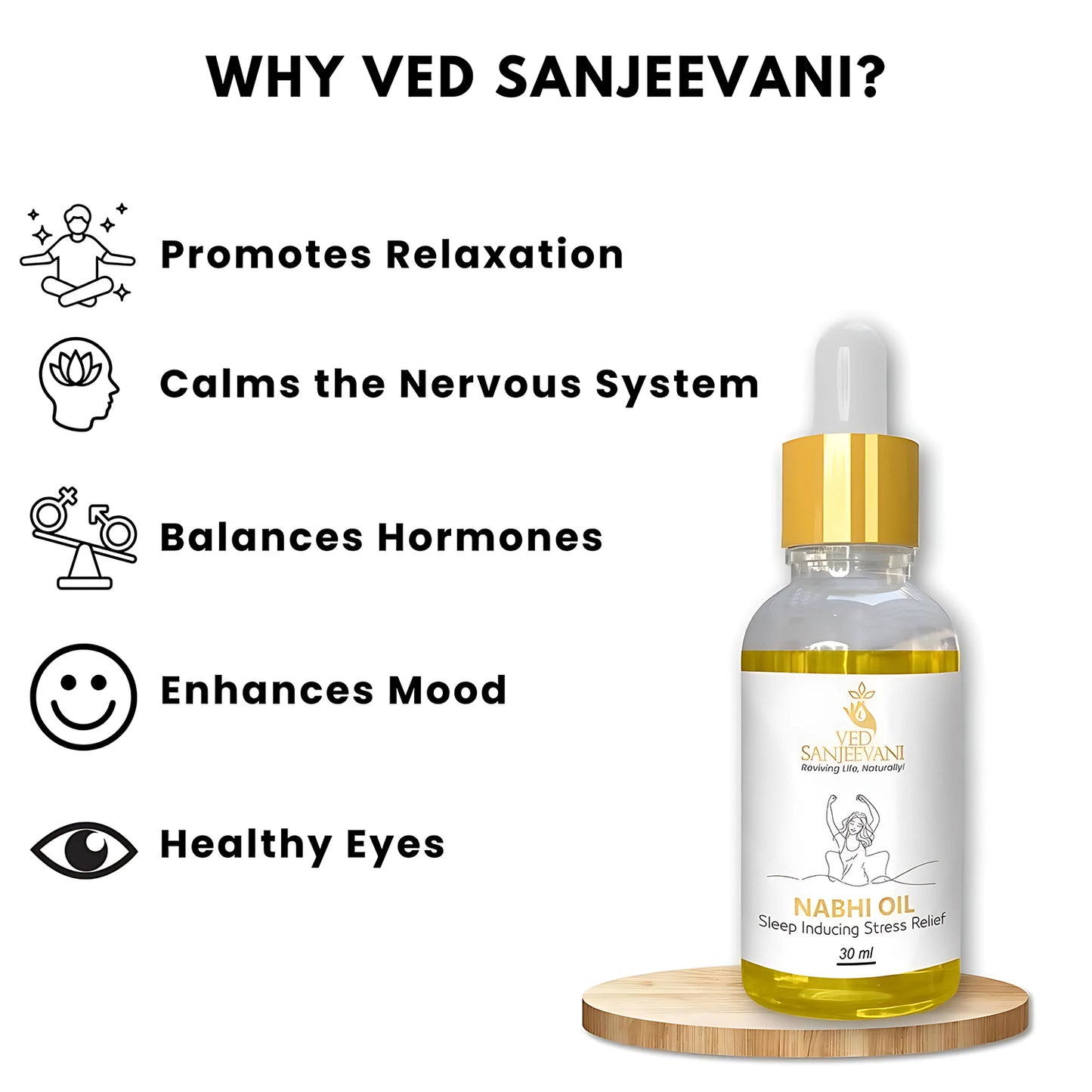 Ved Sanjeevani Nabhi Oil Sleep Inducing Stress Relief (30ml  1 Pc) - Zidbik
