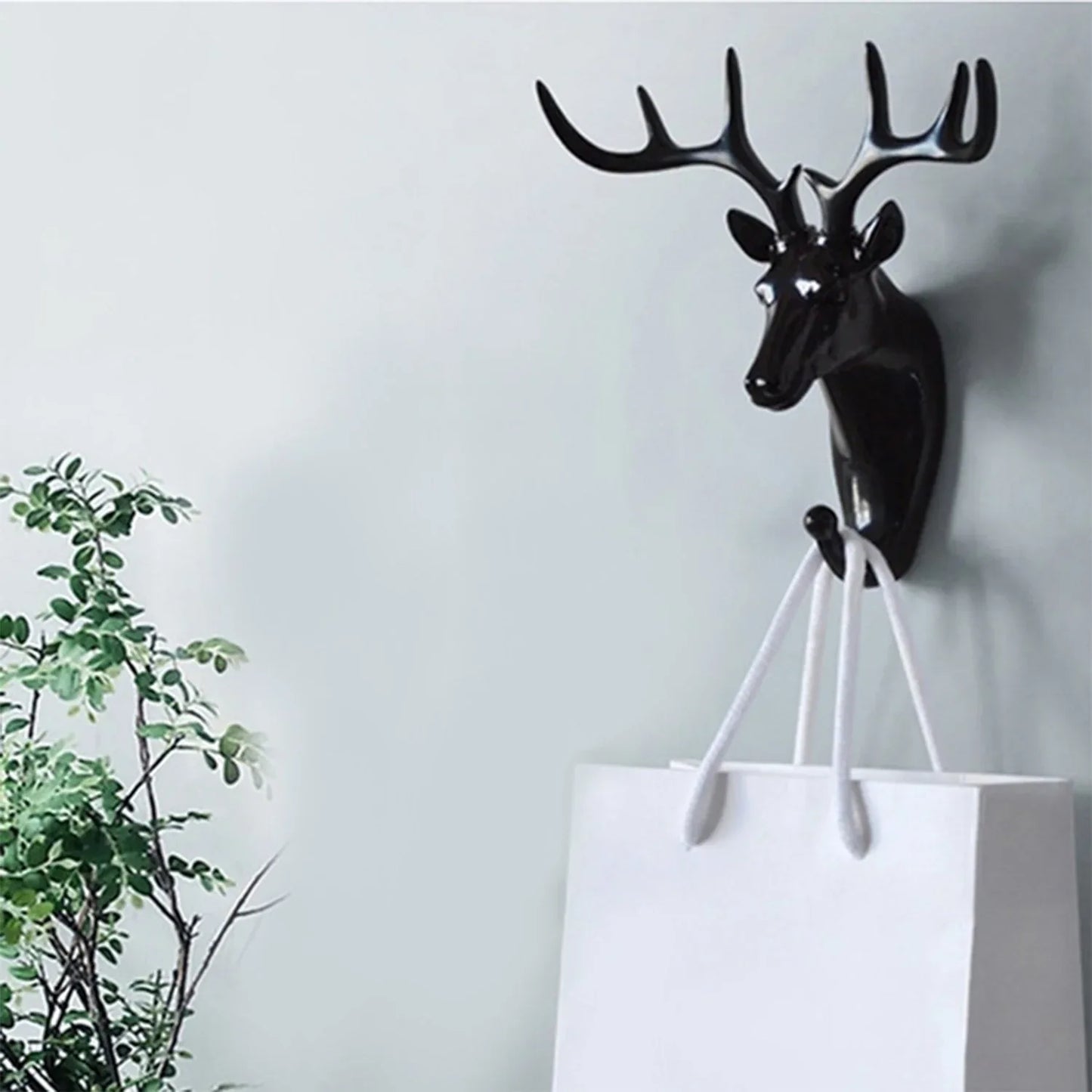 1743 Deer Head Self Adhesive Wall Door Hook Hanger - Zidbik