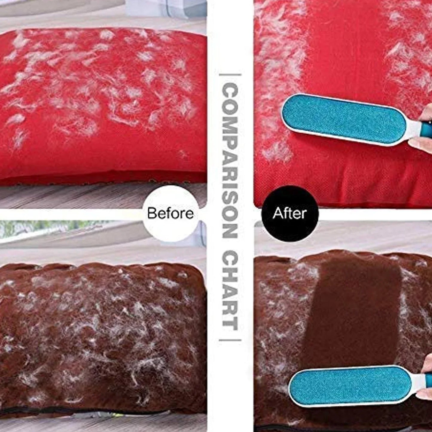6196 Pet Hair Remover Multi-purpose Double Sided Self-cleaning And Reusable Pet Fur Remover - Zidbik