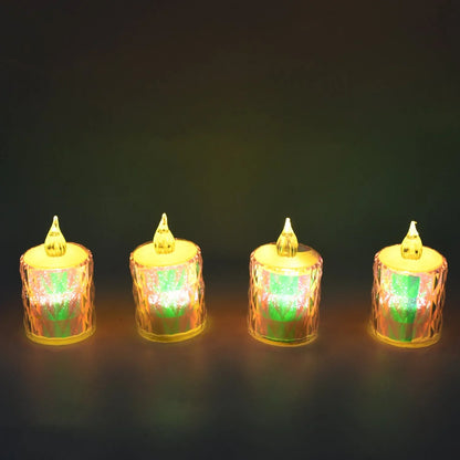 4 Pc Flameless And Smokeless Decorative Melting Candles Led Tea Light - Zidbik