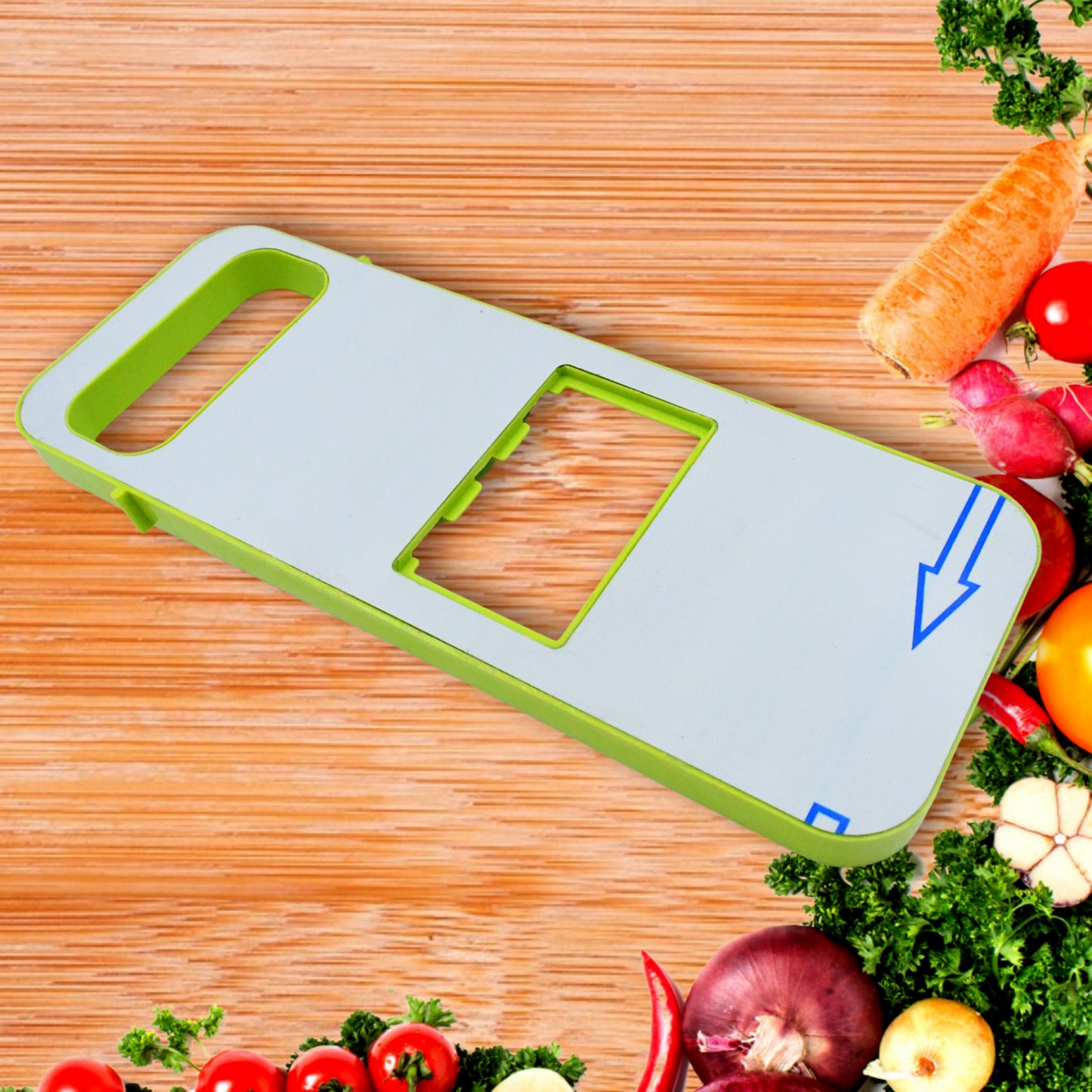 5842 Slicer For Kitchen 5 In 1 Foldable Vegetable Slicer Blade Potato Cutter Veggie Slicer Onion Slicer Julienne Grater With Protective Guards Stainless Steel Blade - Zidbik