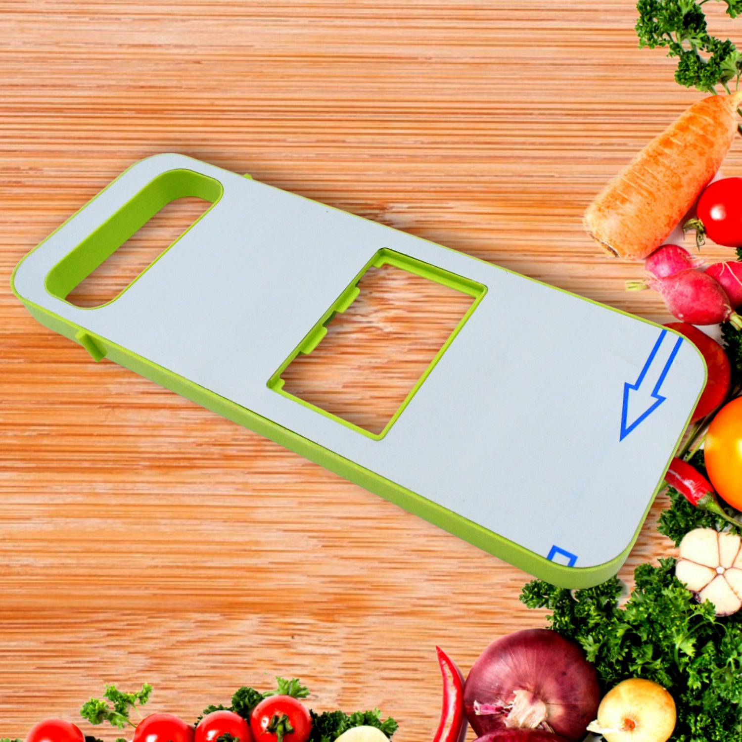 5842 Slicer For Kitchen 5 In 1 Foldable Vegetable Slicer Blade Potato Cutter Veggie Slicer Onion Slicer Julienne Grater With Protective Guards Stainless Steel Blade - Zidbik