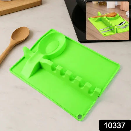 4-slots Silicone Multifunctional Spoon Holders Fork Spatula Rack (1 Pc) - Zidbik