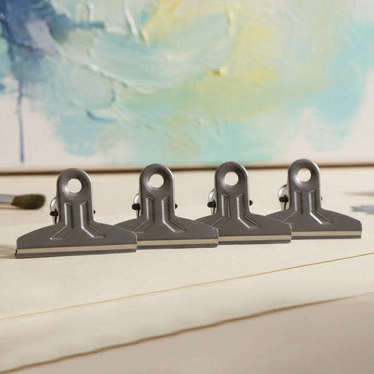 Heavy Duty Metal Paper Clamp Clips (4 Pc) - Zidbik