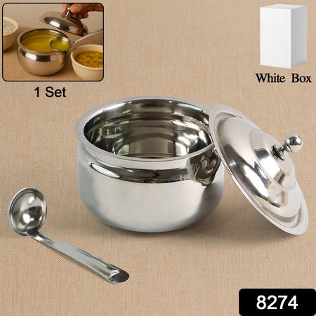 Premium Stainless Steel Ghee Pot - Zidbik