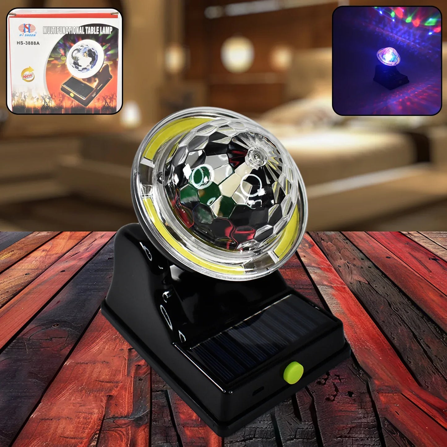 Multifunctional Solar 2 Modes Light Party Disco Light (1 Pc) - Zidbik