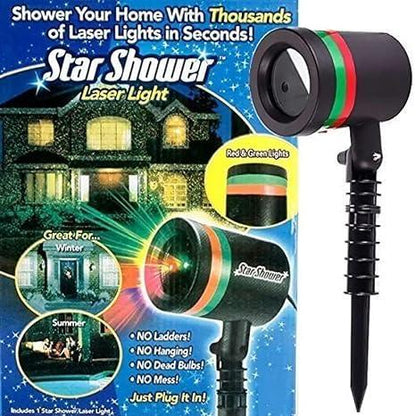 7350 Star Fairy Motion Laser Lights Projector For Garden Lawn Landscape Outdoor Indoor Home Office Diwali Christmas Navratri Decorative Light Party (No Remote Button Multicolour) - Zidbik
