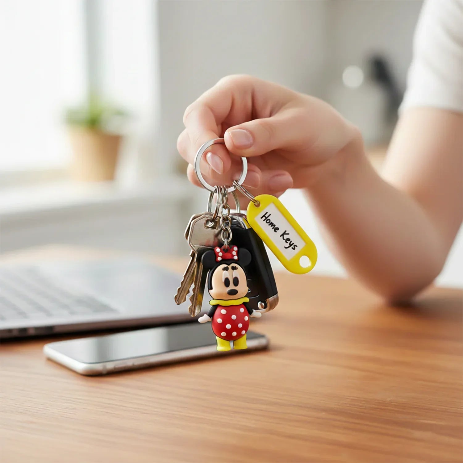 Cartoon Character Keychain With Name Tag (Mix Design 1 Pc) - Zidbik