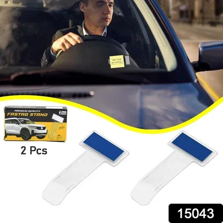 Windscreen Cardholder Fastag Stand Transparent Ticket Holder Car (2 Pc Set) - Zidbik
