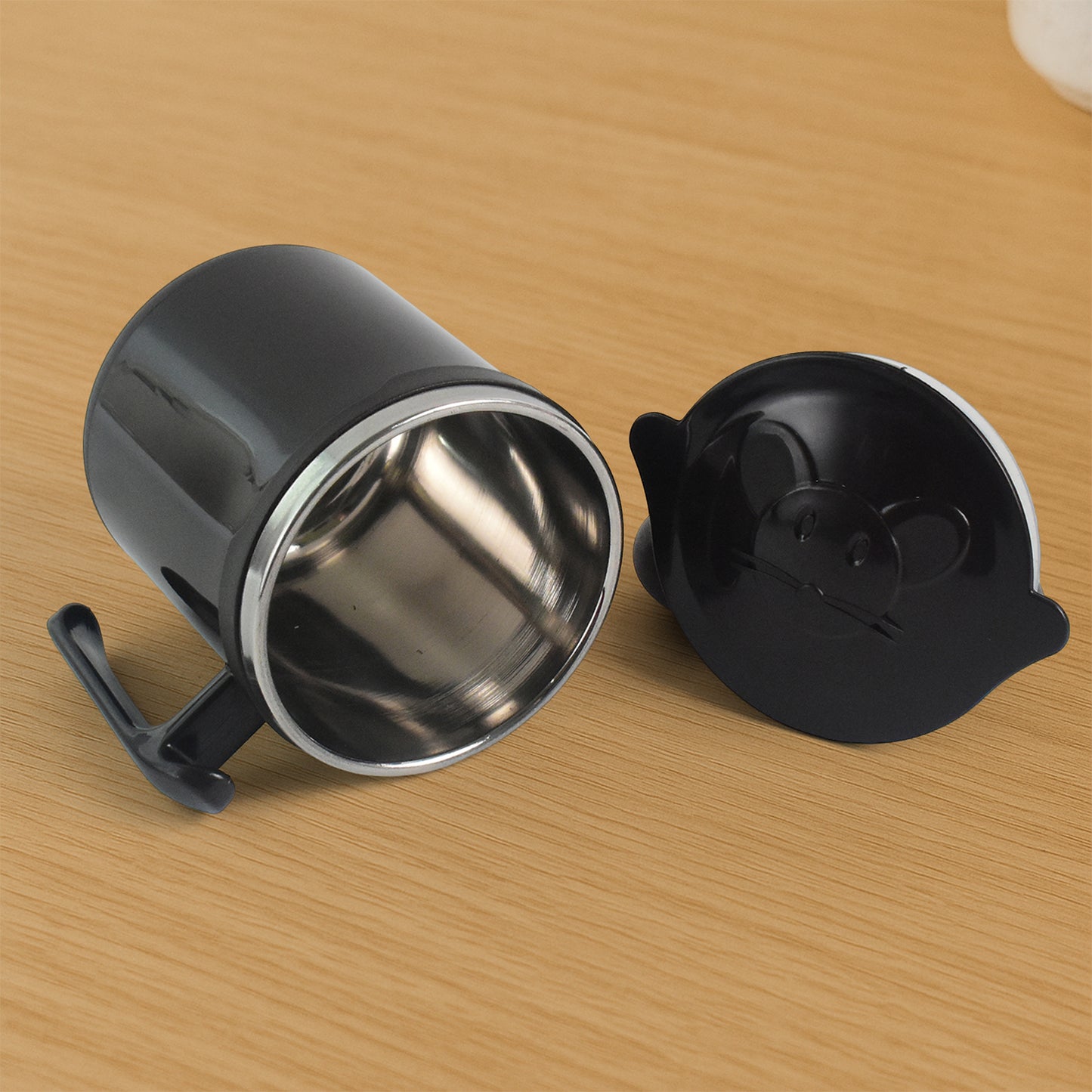 1 Pc Apex Cat Mug  250 Ml Stainless Steel Insulated Inner With Cute Cat Print - Zidbik