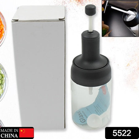 5522 Heat-resistant Condiment Container Seasoning Box Glass Condiment Canisters Pots Bottle With Serving Spoons For Salt Spice Honey Sugar Bbq Resturant Jar Oil Bottle Honey Jar Dispenser Airtight Cap Transparent (1 Pc) - Zidbik