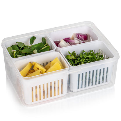 Fridge Storage Boxes Freezer Storage Containers Container For Kitchen Storage Set Storage In Kitchen Vegetable Storage Draining Crisper Refrigerator Food Box (1 Pc) - Zidbik