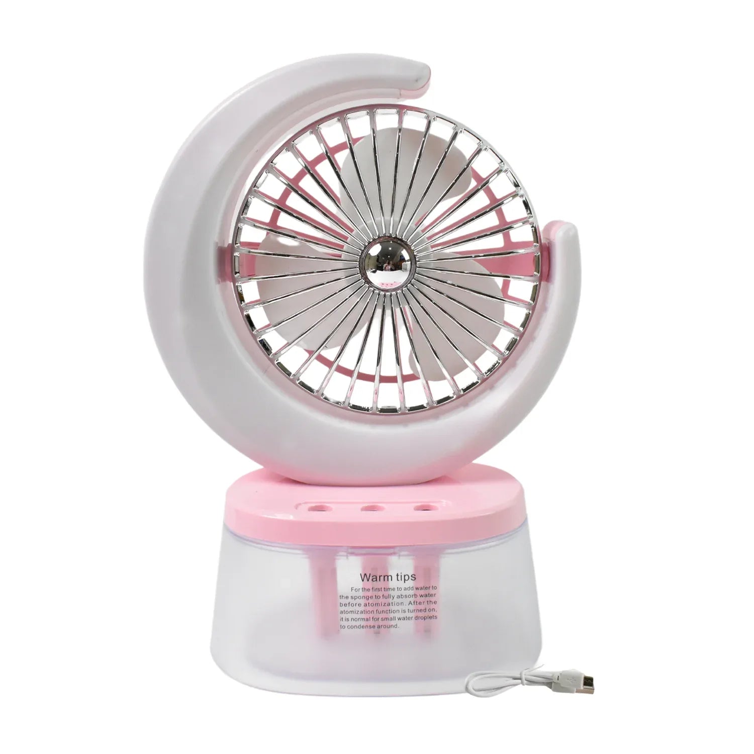 Desktop Fan - Camping Fan With Led Light Portable Humidifying Fan (1 Pc Plug Play Fan) - Zidbik