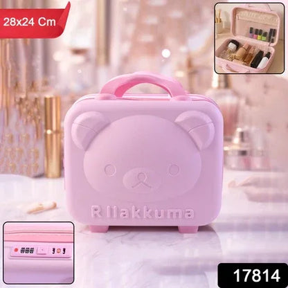 3-digit Number Lock Kids Bear-shaped Hard Shell Storage Carry Case With Handle - Zidbik