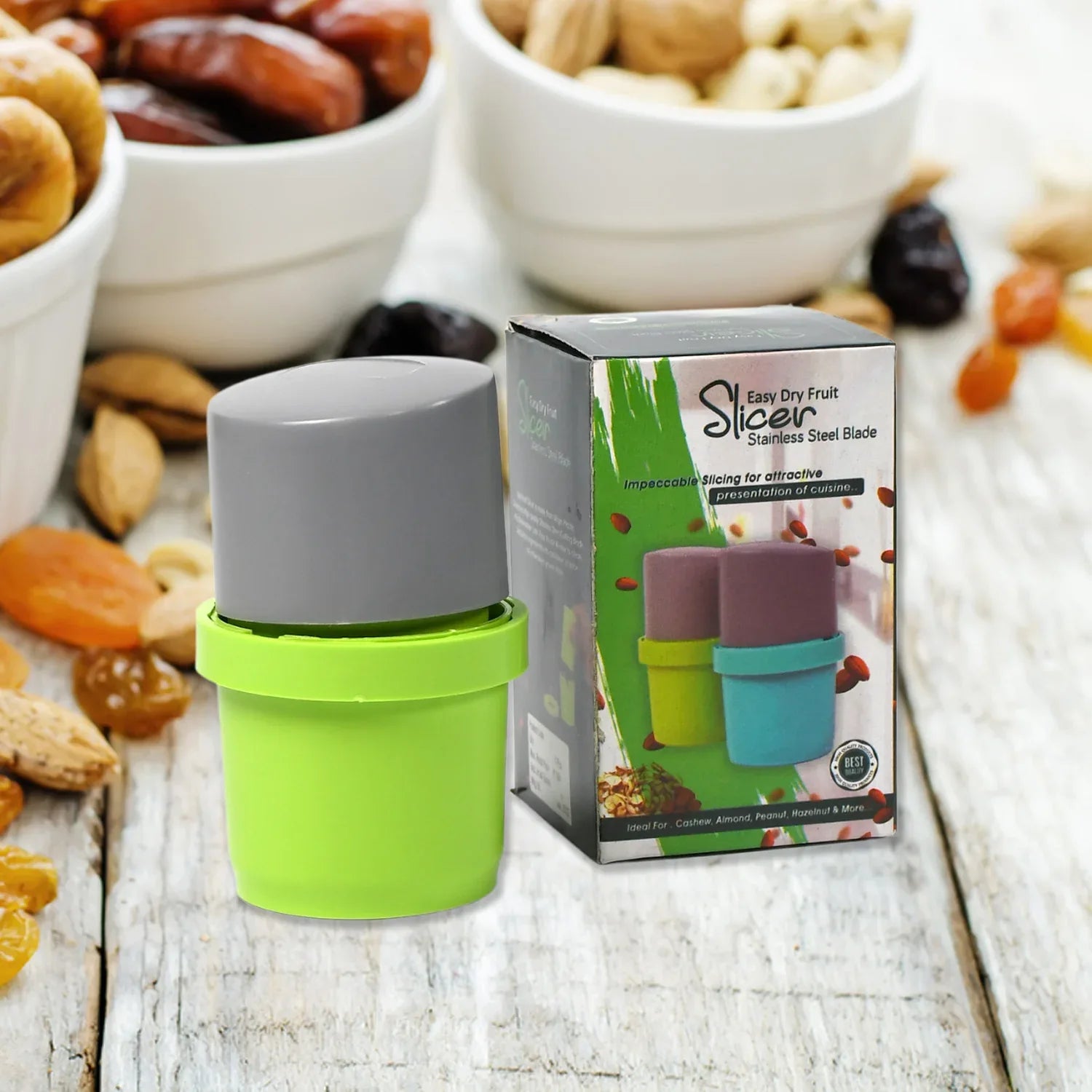 5333 Plastic Dry Fruit And Paper Mill Grinder Slicer Chocolate Cutter And Butter Slicer With 3 In 1 Blade Standard Multicolor - Zidbik
