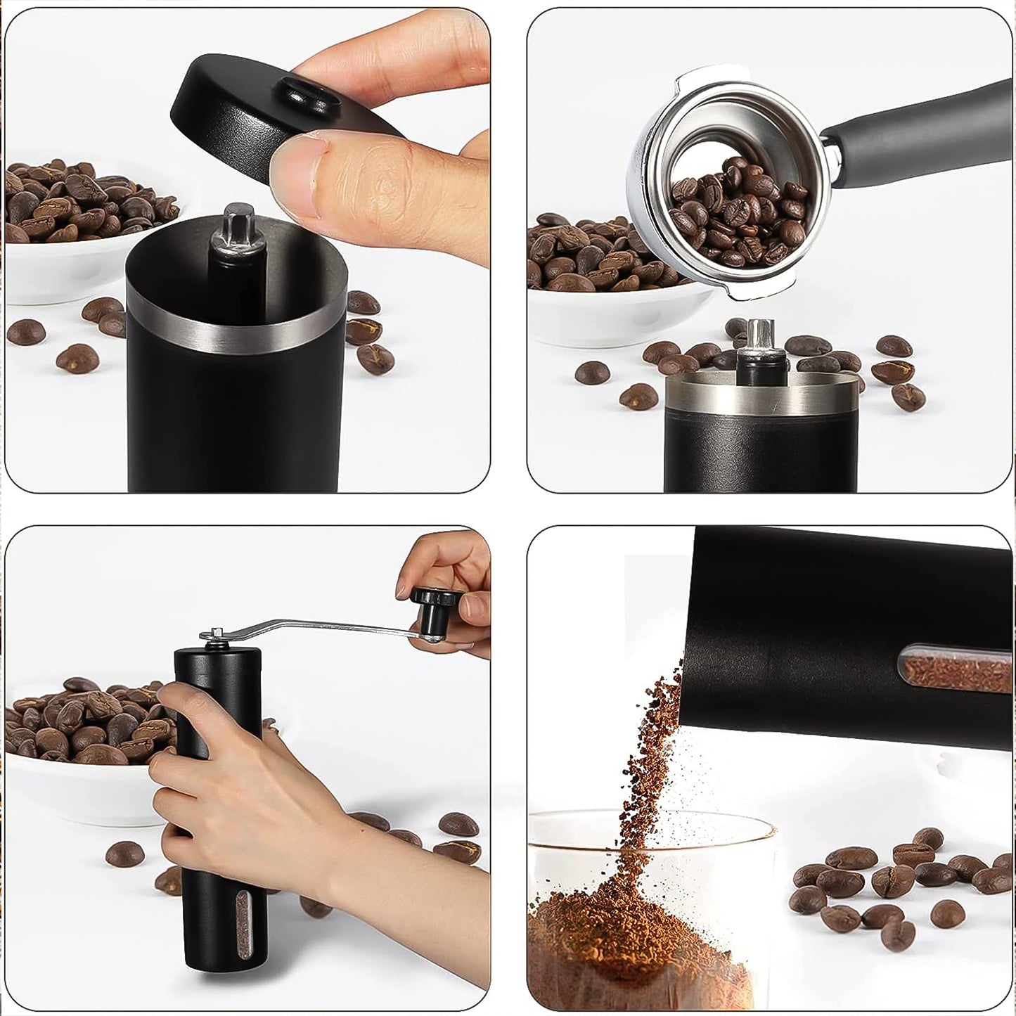 Portable Stainless Steel Manual Coffee Grinder (1 Pc) - Zidbik