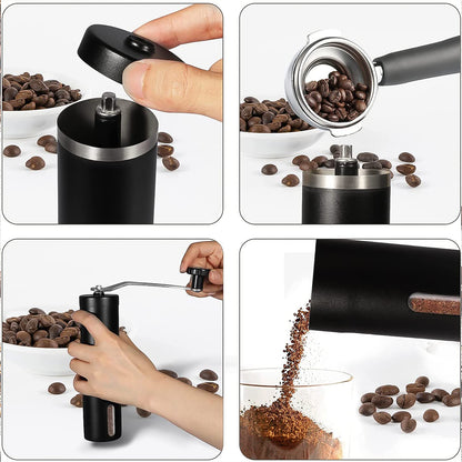Portable Stainless Steel Manual Coffee Grinder (1 Pc) - Zidbik