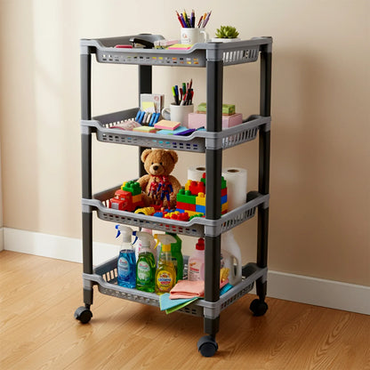 Apex 4-layer Big Multipurpose Plastic Storage Rack - Zidbik