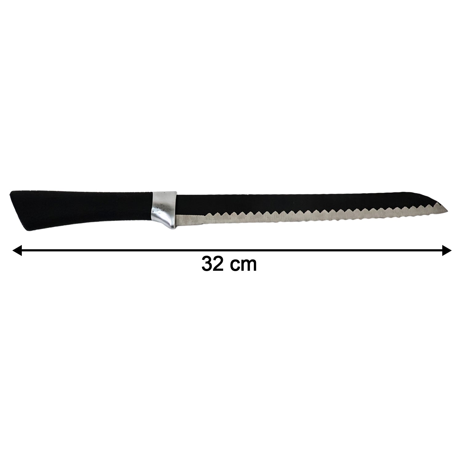 Premium 32 Cm Serrated Bread Knife With Ergonomic Handle - Zidbik
