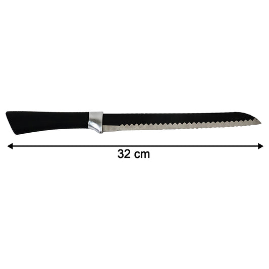 Premium 32 Cm Serrated Bread Knife With Ergonomic Handle - Zidbik