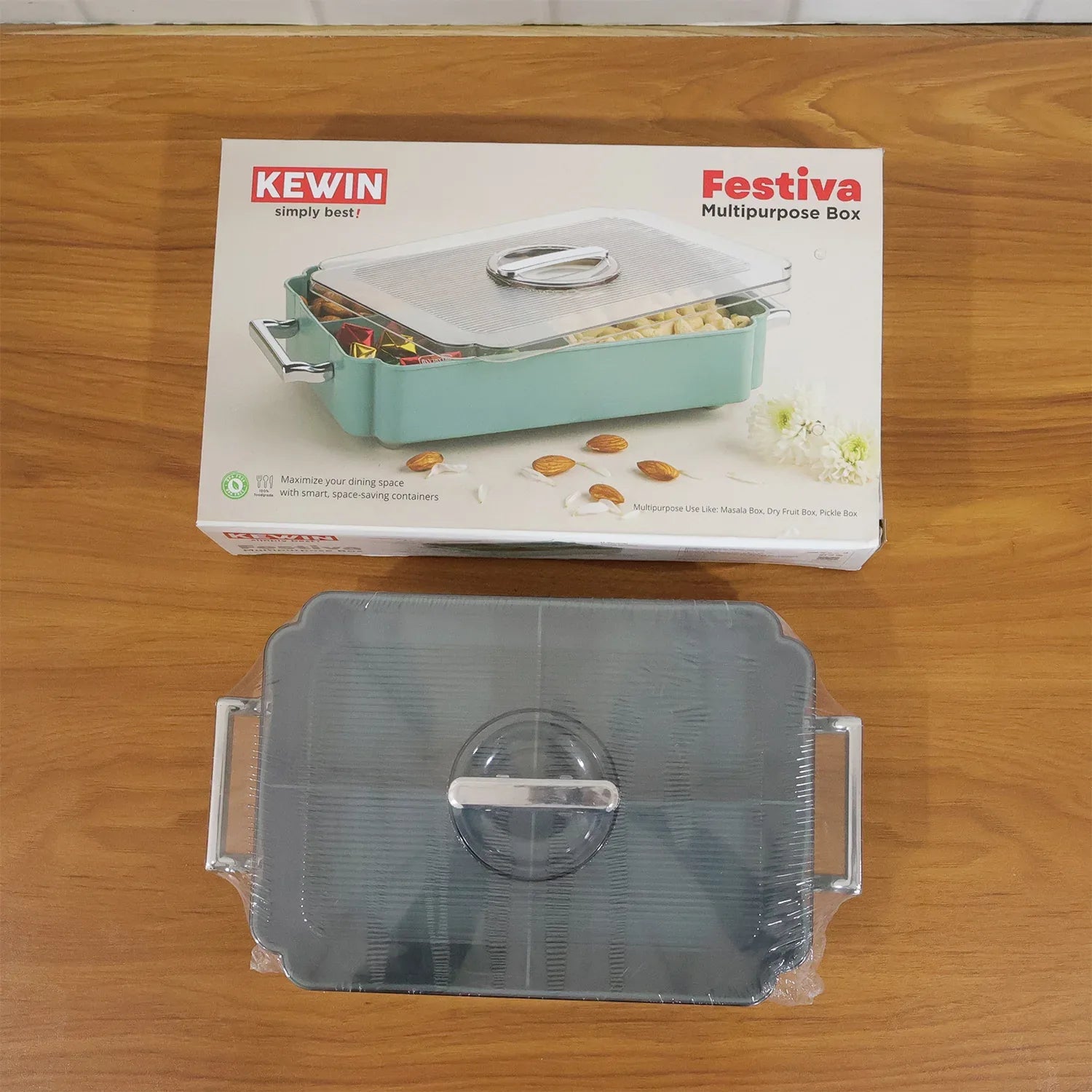 4 Compartment Multipurpose Plastic Food Storage Container (1 Pc) - Zidbik